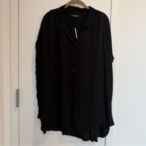 Madewell Central Drapey Shirt Black 3X NWT Plus Size